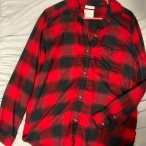 Buffalo plaid boyfriend fit flannel American Eagle large